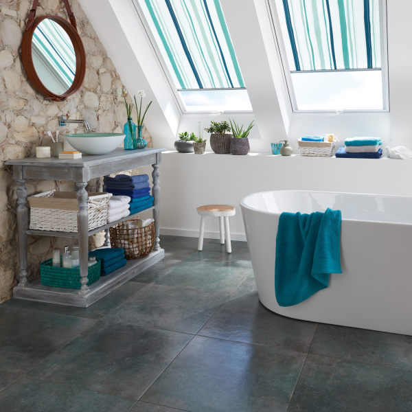 Plissee im Badezimmer